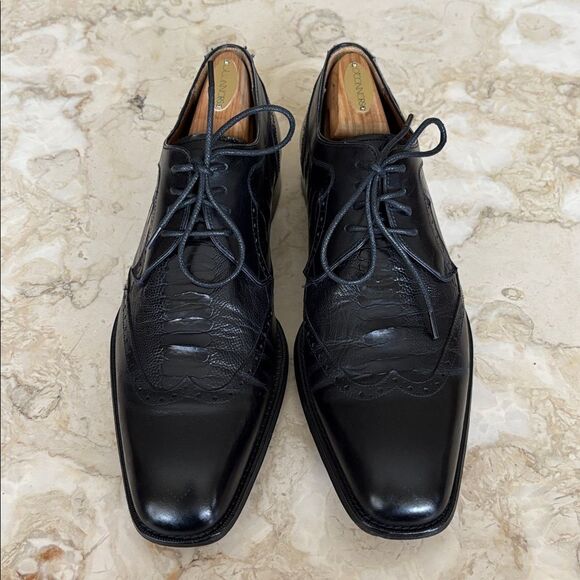 Mezlan Custom Fernie Lizard Exotic Leather Luxury Derby Shoes Made in Spain - Picture 4 of 16